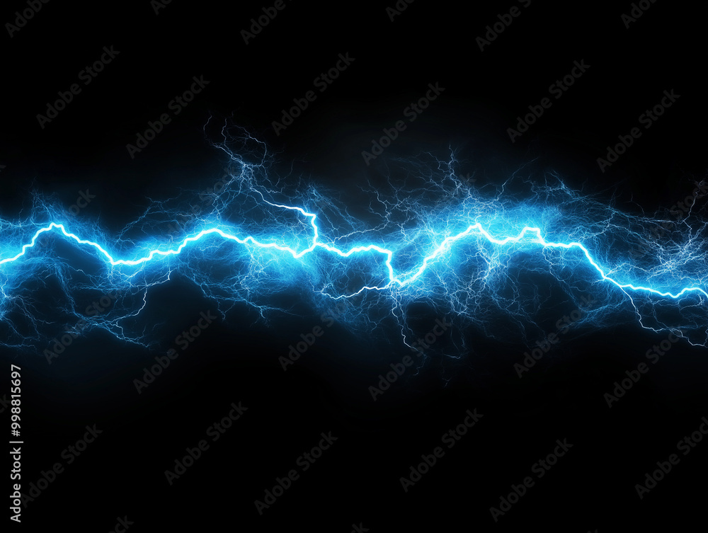 Blue Lightning on a Black Background Blue Lightning on a Black Background