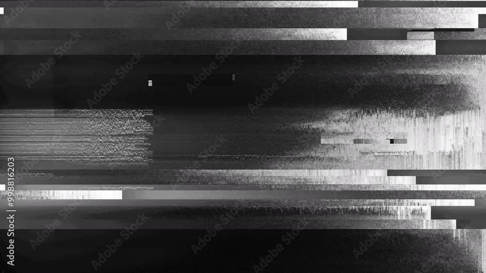 flash black and white glitch transition with distorted effect