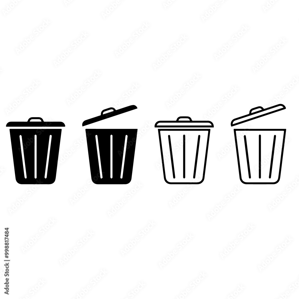 Container trash black bin isolated on white background Container trash black bin isolated on white background