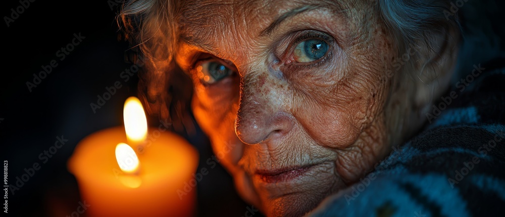 A tight shot of a person holding a candle in the foreground, accompanied by an image of a single candle in the background A tight shot of a person holding a candle in the foreground, accompanied by an image of a single candle in the background