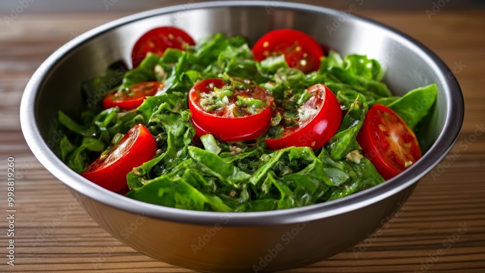 Fresh and vibrant salad ready to be savored Fresh and vibrant salad ready to be savored