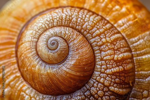 Detailed macro image of a snailâ€™s shell,