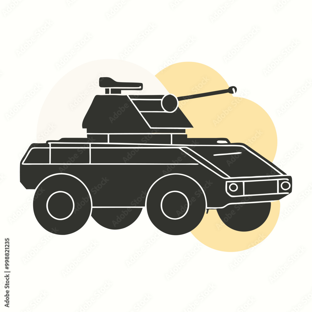 a combat vehicle, vector silhouette, isolated on a white background a combat vehicle, vector silhouette, isolated on a white background