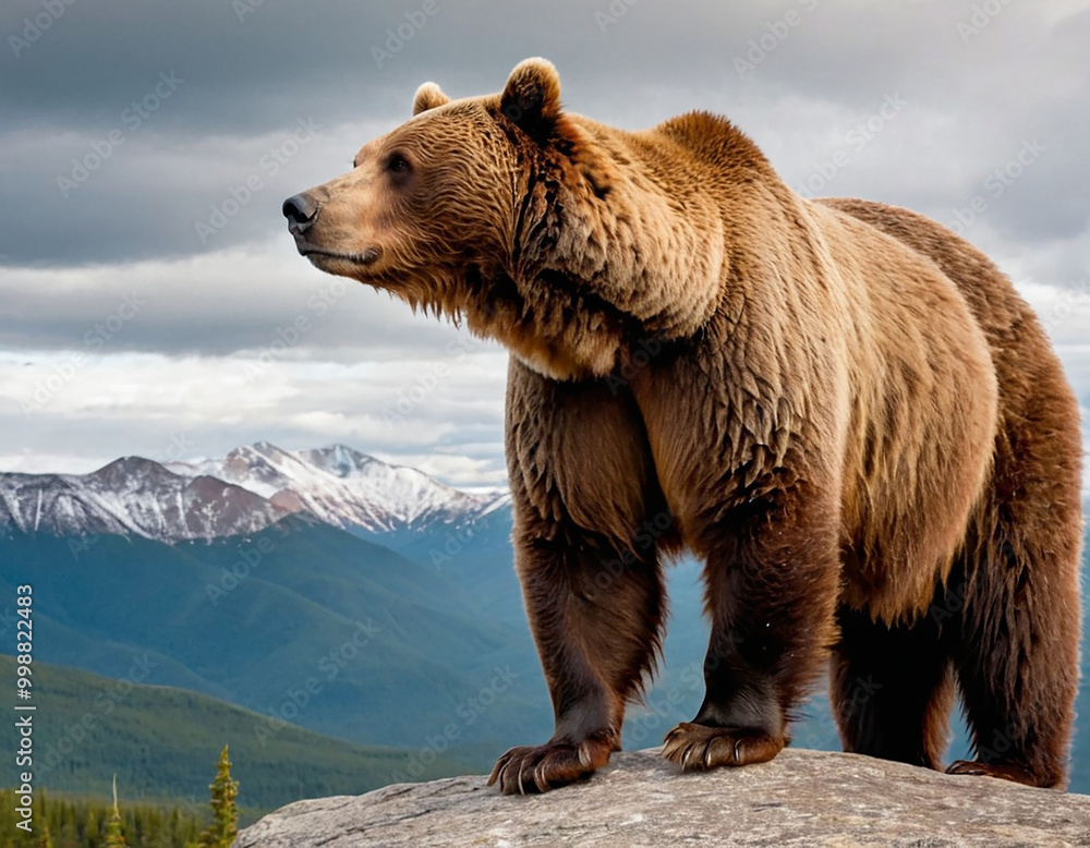Fototapeta premium Brown bear standing in the wild