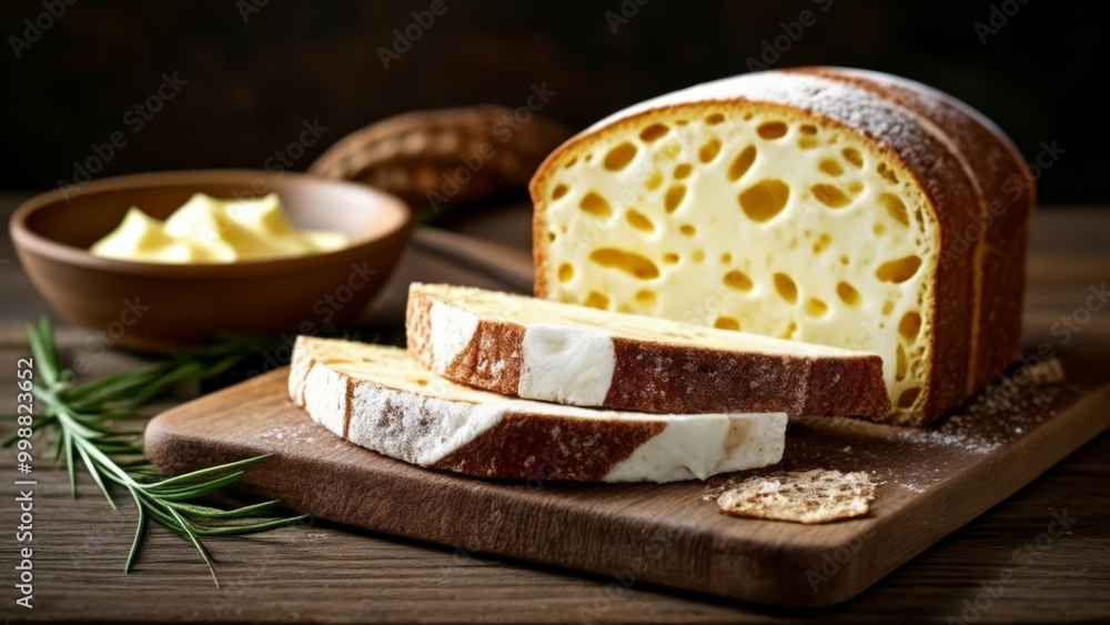 Deliciously baked bread ready to be savored Deliciously baked bread ready to be savored