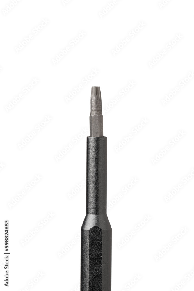 Iron bit with screwdriver on Isolated on white background close up Iron bit with screwdriver on Isolated on white background close up