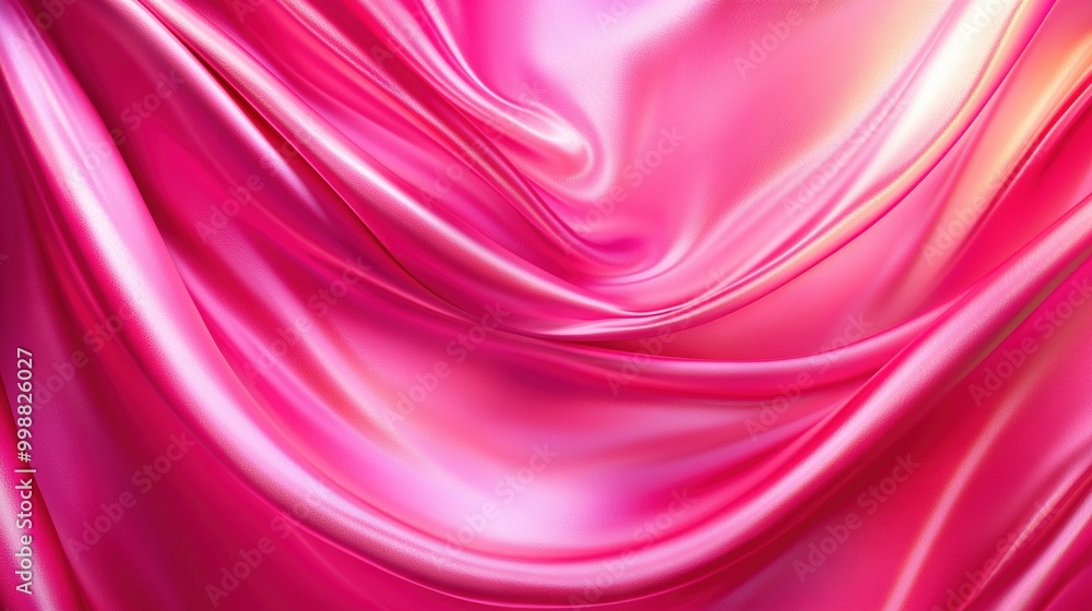 Fototapeta premium Pink fabric in close-up, large swaths at base