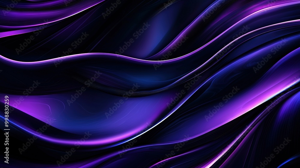 A high-resolution photo of a close-up of a purple and black background, featuring intricate wavy lines at the base A high-resolution photo of a close-up of a purple and black background, featuring intricate wavy lines at the base