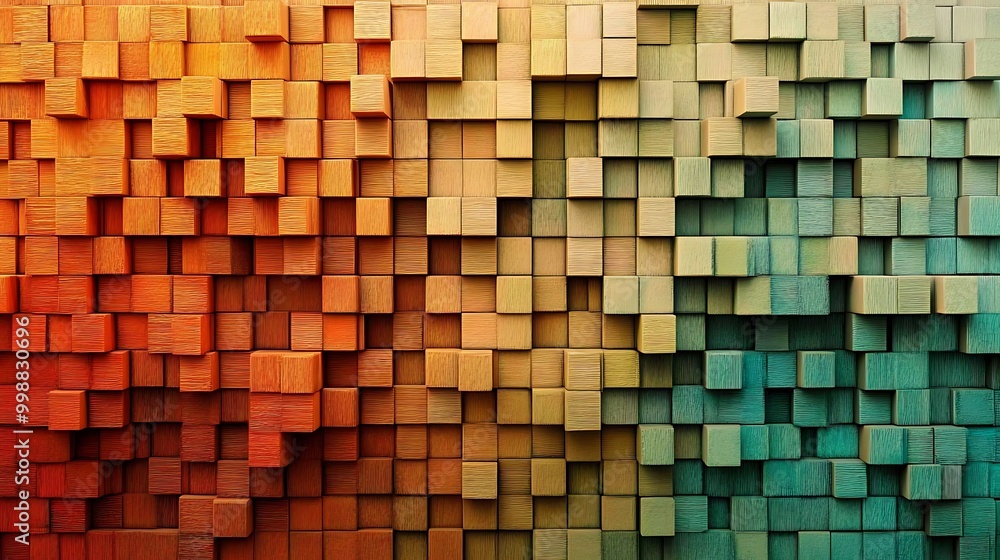 Fototapeta premium Abstract 3D Cube Art Collection: Geometric Designs, Textures, and Colorful Patterns