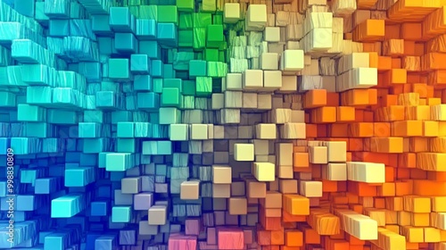 Abstract 3D Cube Art Collection: Geometric Designs, Textures, and Colorful Patterns