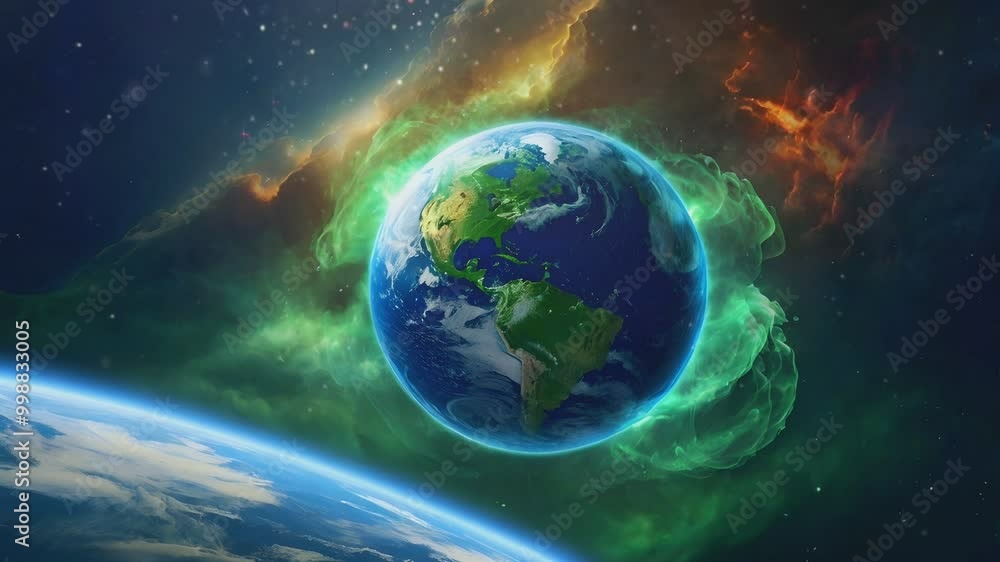 an animated illustration of the earth with radiation waves an animated illustration of the earth with radiation waves