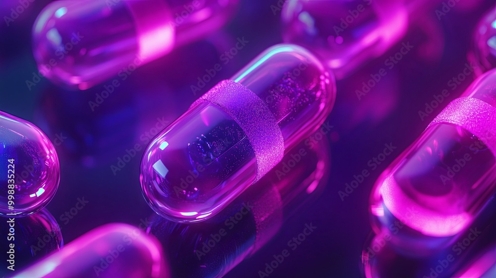 Close-up view of glowing capsules, symbolizing advanced targeted therapy in medicine, emphasizing innovation and precision in treatment. Close-up view of glowing capsules, symbolizing advanced targeted therapy in medicine, emphasizing innovation and precision in treatment.
