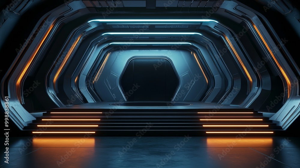 Sci-Fi Noir Abstract Minimalistic Flat Podium. Sci-Fi Noir Abstract Minimalistic Flat Podium.