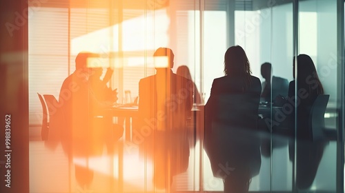 Corporate meeting in a conference room, businesspeople discussing strategy, teamwork and collaboration.