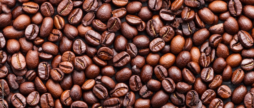 A large pile of coffee beans stacked upon one another A large pile of coffee beans stacked upon one another