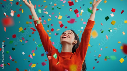 happy celebrating success lottery winner