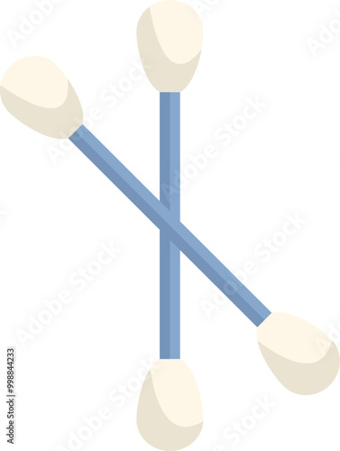 Three cotton swabs are lying crossed over each other, creating a simple yet visually interesting composition