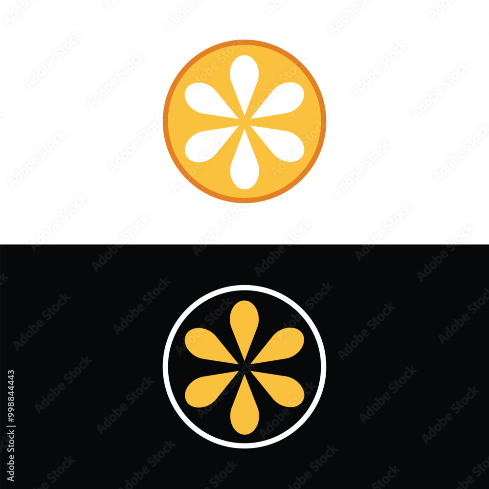 Orange citrus lemon fruit logo template design, emblem, symbol illustration Orange citrus lemon fruit logo template design, emblem, symbol illustration