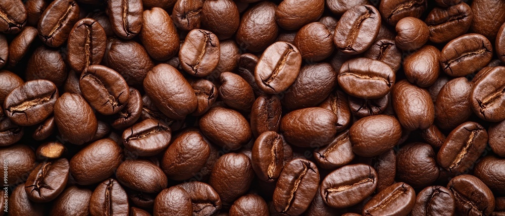 Close-up view of a browning coffee bean pile Close-up view of a browning coffee bean pile