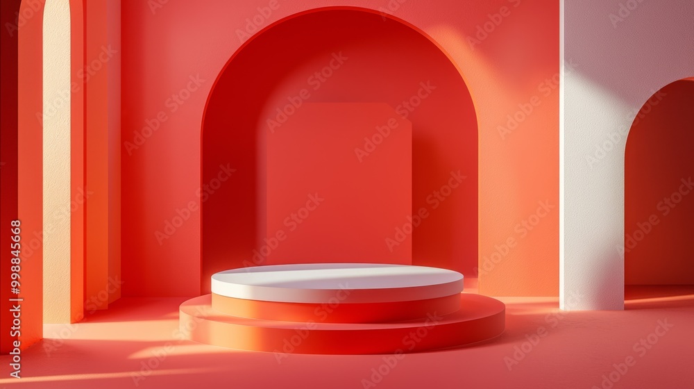 Fototapeta premium Typography-focused Creative Flat Podium.