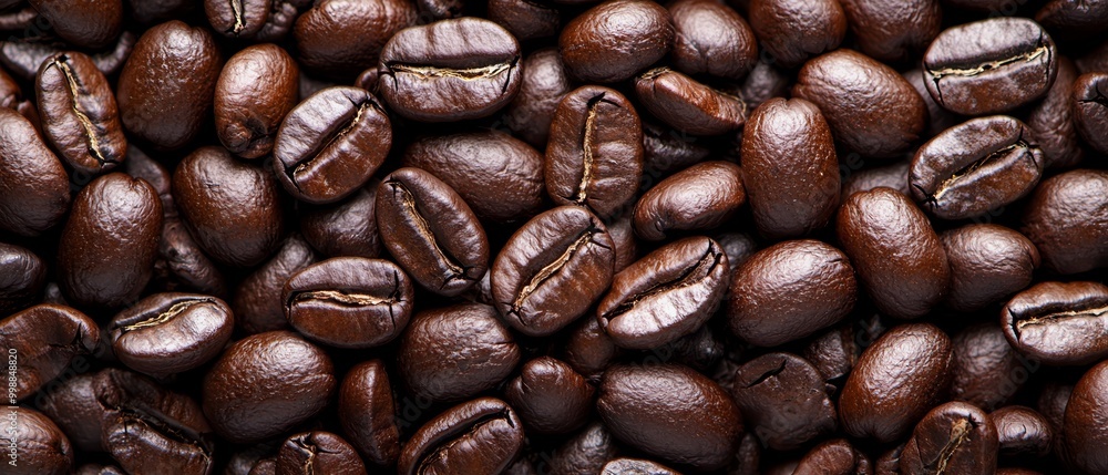 A mound of coffee beans, densely concentrated in the upper half A mound of coffee beans, densely concentrated in the upper half