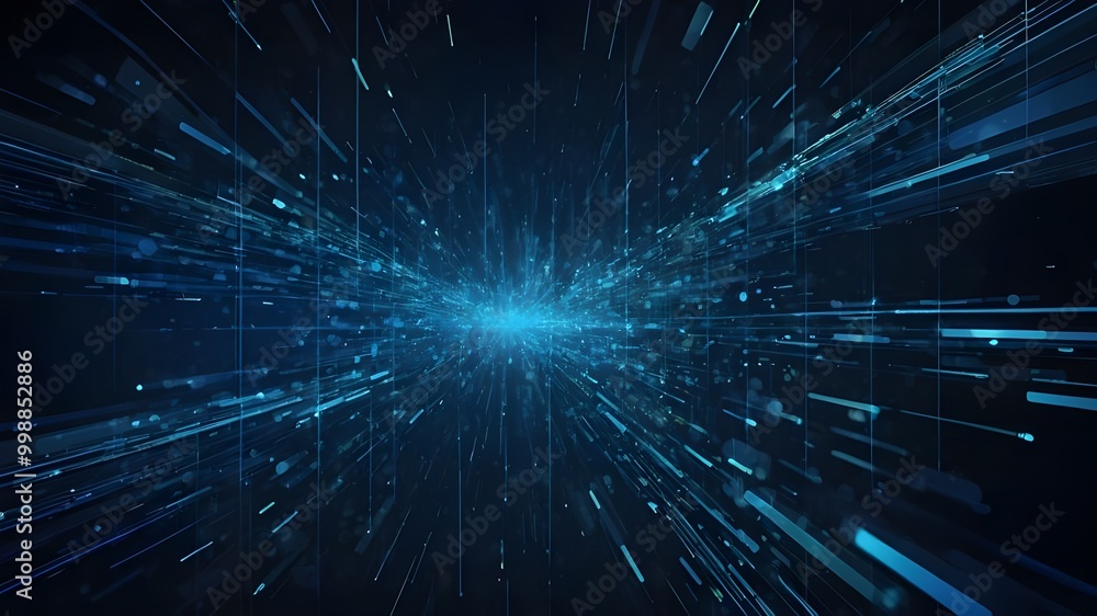 Abstract blue background data technology glowing lines Abstract blue background data technology glowing lines