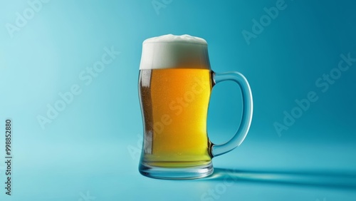  Refreshing golden beer with frothy head