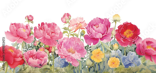 Fototapeta Naklejka Na Ścianę i Meble -  PNG Peony garden blossom flower plant.