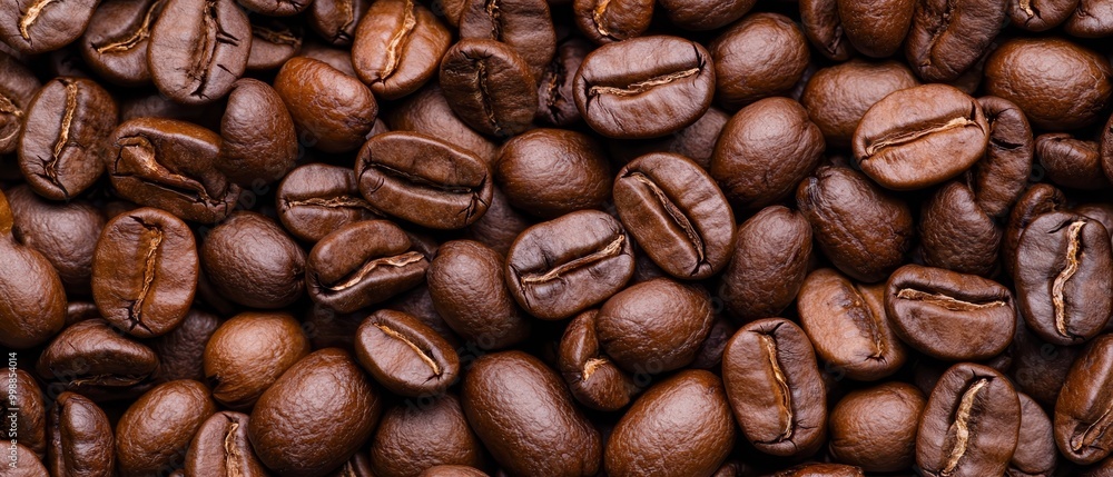 Obraz premium A mound of coffee beans with a sizeable cluster in the center