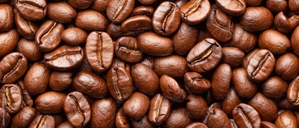 A stack of halved coffee beans, brown in color A stack of halved coffee beans, brown in color