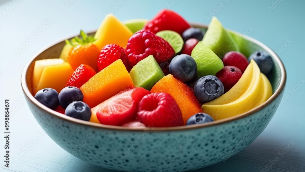 Fresh and vibrant fruit salad ready to be enjoyed Fresh and vibrant fruit salad ready to be enjoyed