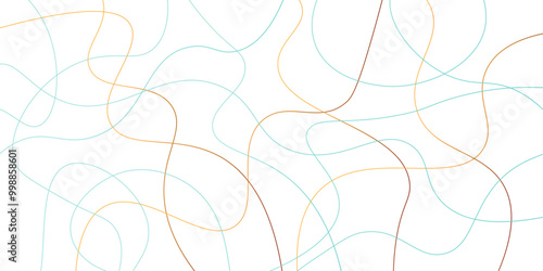 Random pattern colorful line stroke on a transparent background. Chaotic random lines abstract geometric pattern vector background. Decorative golden pattern with tangled curved lines.	