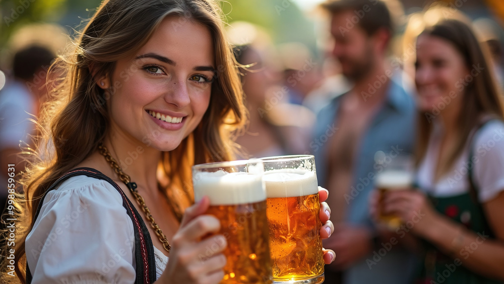person with beer at oktoberfest person with beer at oktoberfest