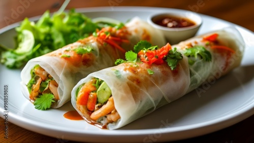  Deliciously fresh spring rolls ready to be savored