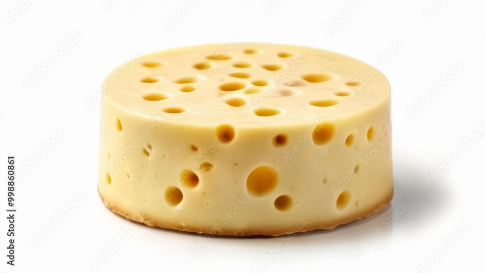 A block of cheese with holes ready to melt A block of cheese with holes ready to melt