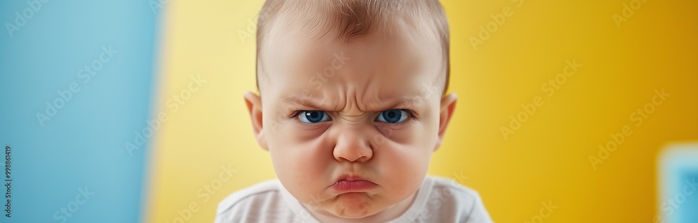 funny baby expression, angry baby portrait funny baby expression, angry baby portrait