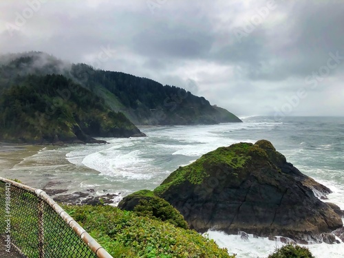 Cloudy Day Near Heceta Head on the Oregon Coast. photo