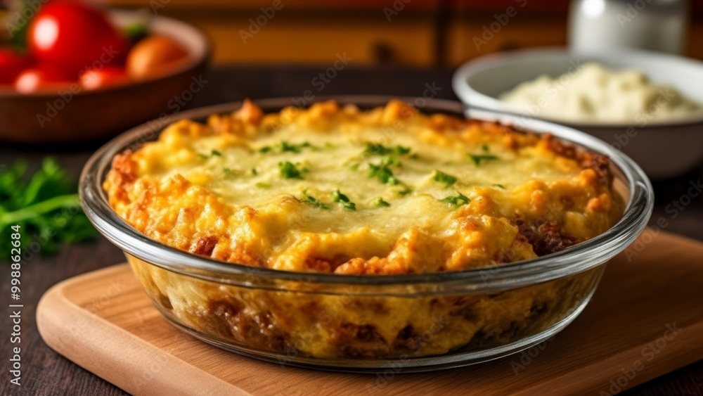 Delicious baked casserole ready to serve Delicious baked casserole ready to serve