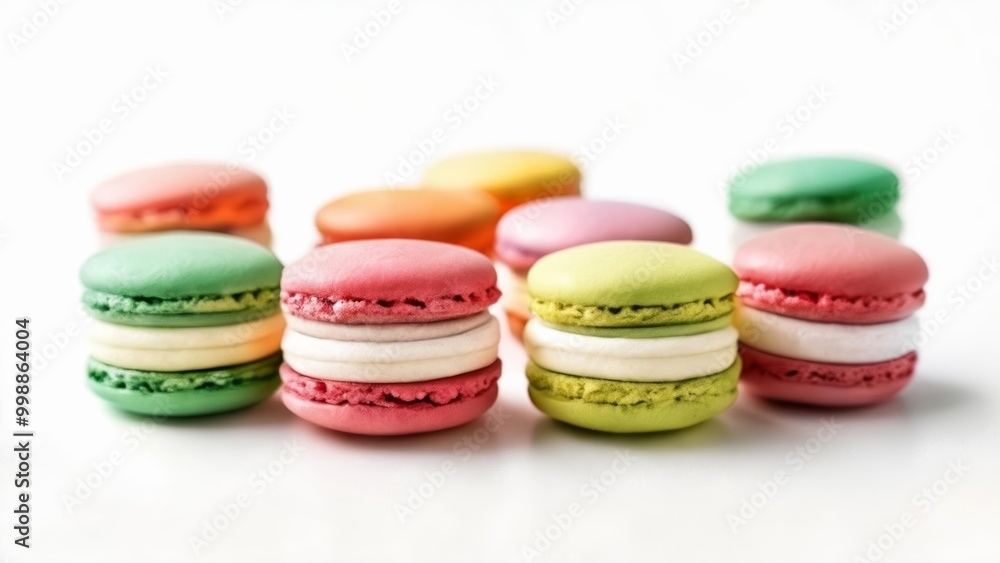 Fototapeta premium Deliciously colorful macarons ready to be savored