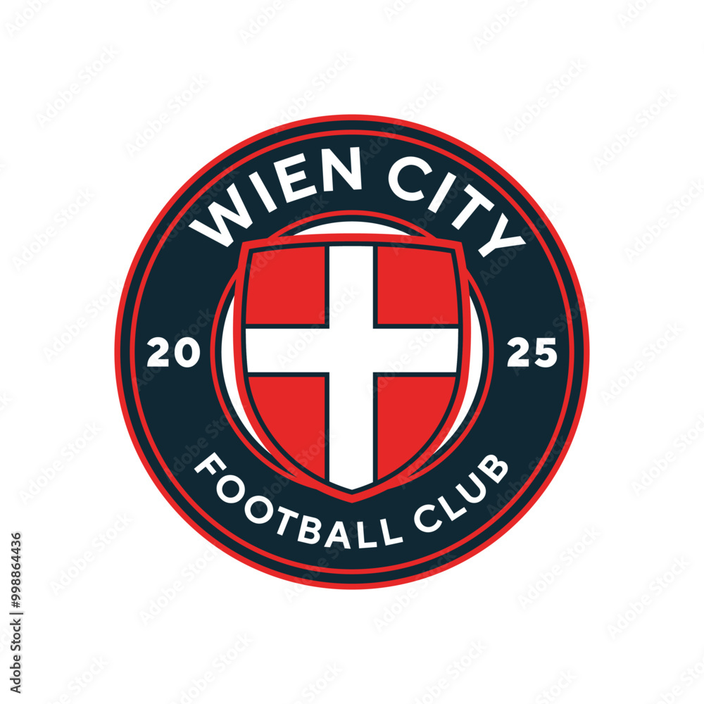 Fototapeta premium Vintage football logo, badge, emblem and much more. Wien City football club vintage tee print, athletic apparel design shirt graphic print.