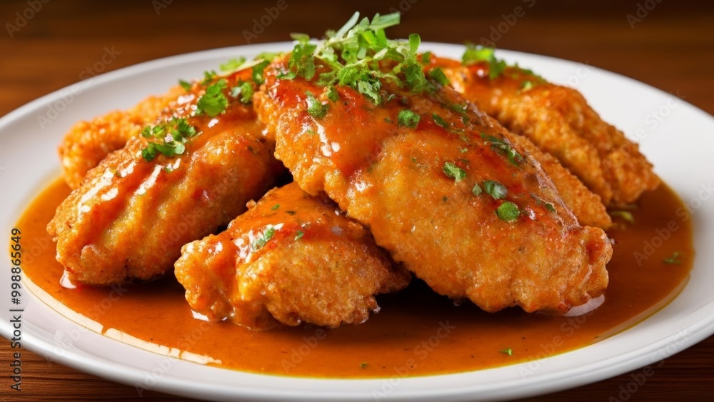 Deliciously saucy chicken drumsticks ready to be savored Deliciously saucy chicken drumsticks ready to be savored