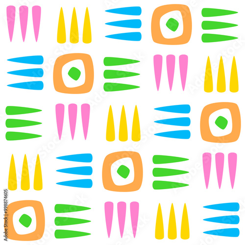 Playful sun seamless pattern multicolor