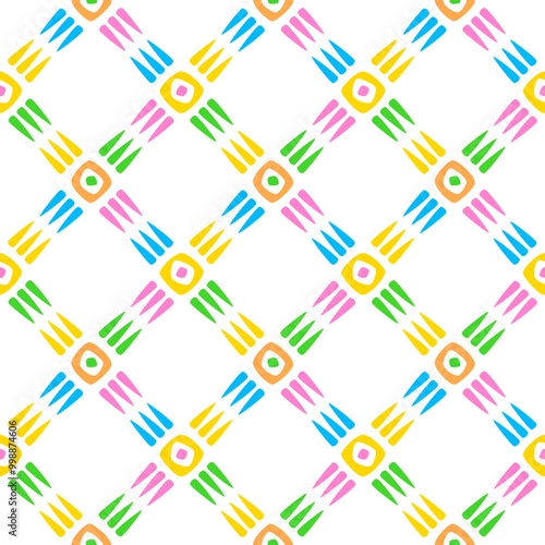 Fun sun seamless pattern multicolor