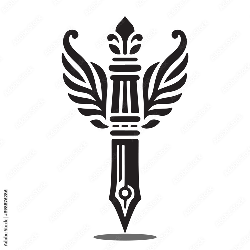 Naklejka premium Pen and ballpeen Creative Style silhouette vector