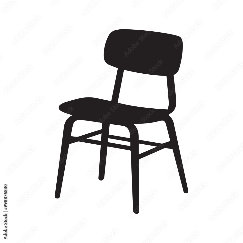 Artistic chair silhouette on white background Artistic chair silhouette on white background
