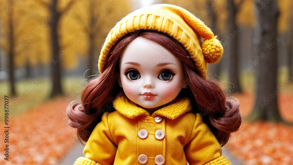 doll in autumn, winter clothes, kid toy doll in autumn, winter clothes, kid toy