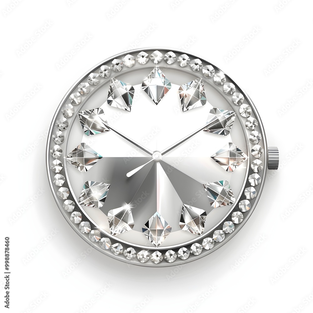 Shiny white gold diamond watch. Shiny white gold diamond watch.