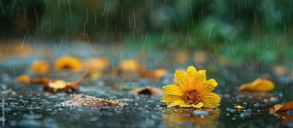 Fallen Flower In The Raining Day Fallen Flower In The Raining Day