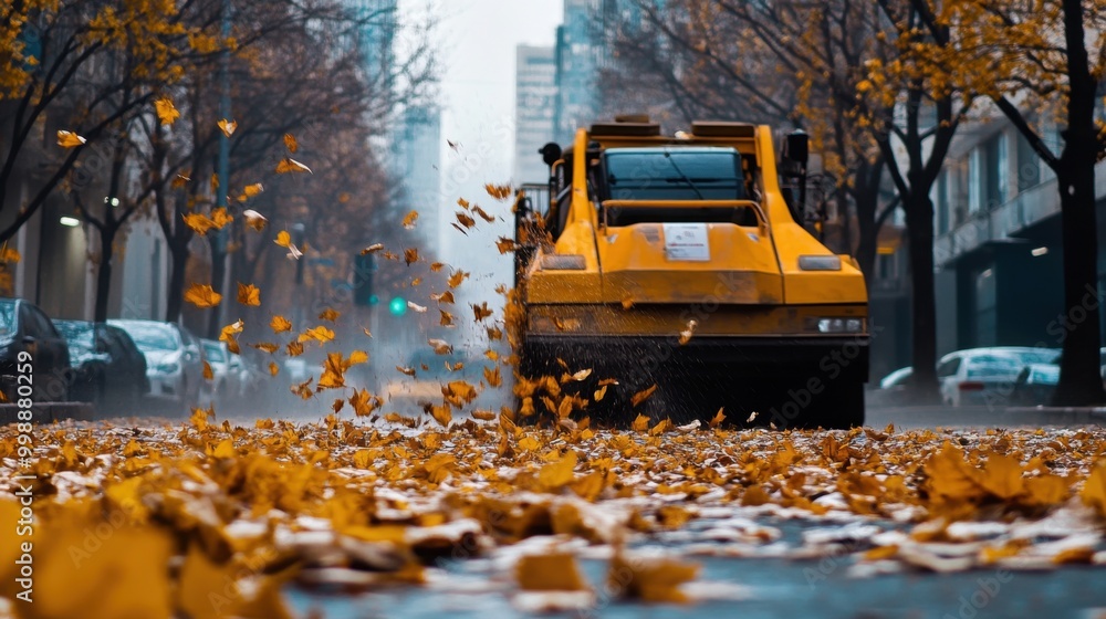 street cleaning machine equipped with leaf collection tools street cleaning machine equipped with leaf collection tools