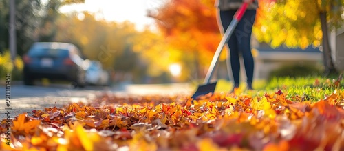 Autumn Leaves on the Sidewalk